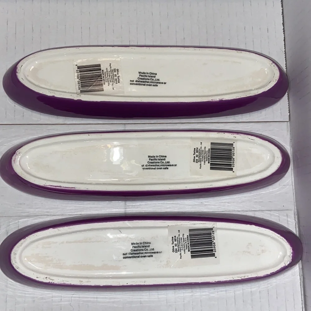Parmesan Container, 3 Olive Turine, 2 Napkin Holders  Glazed Ceramic NEW